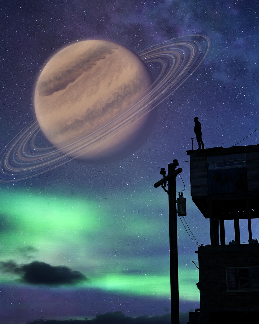 Bloom • one of my first artworks when learning how to make 3D skies and planets.